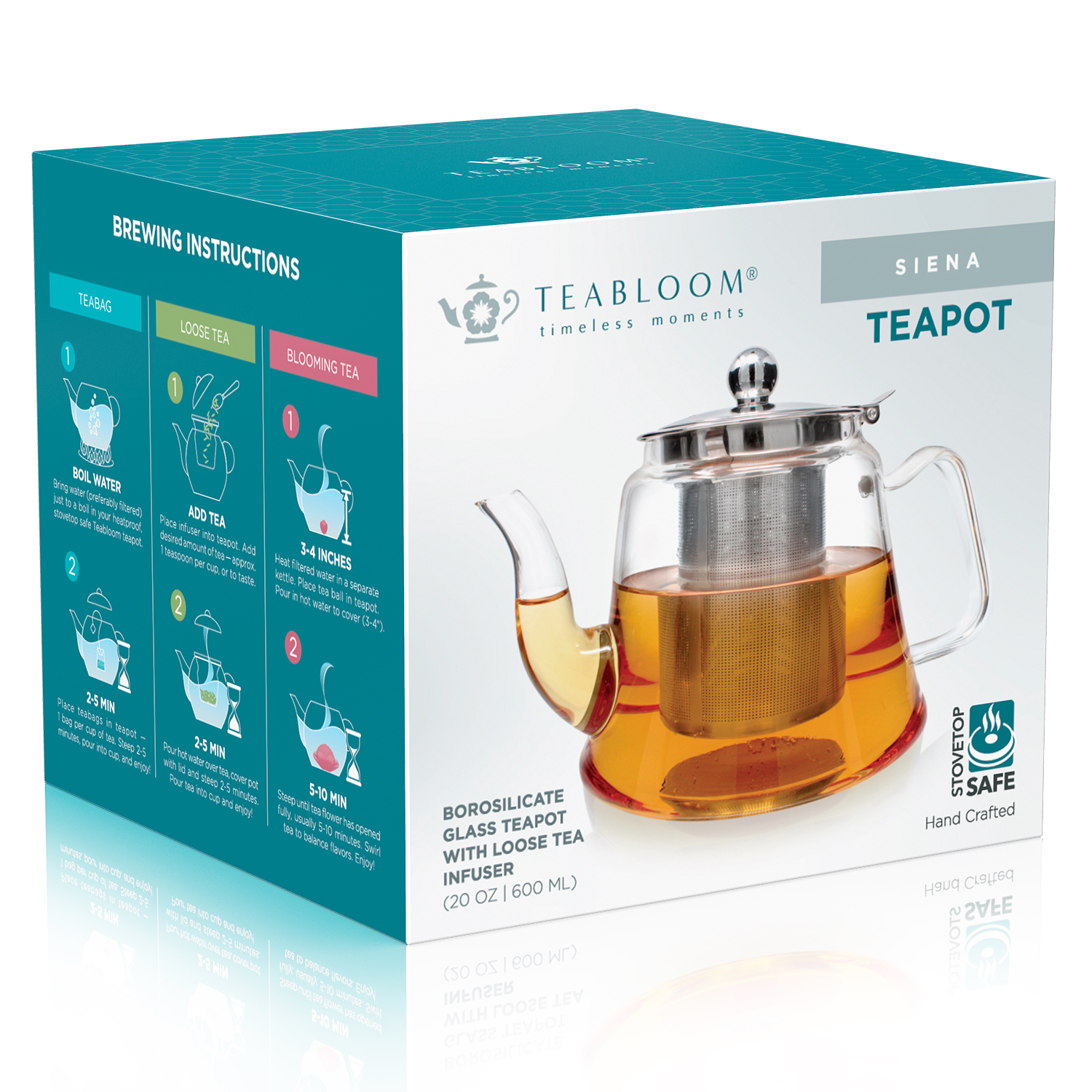 thumbnail 9  - Teabloom Siena Glass Teapot With Removable Infuser