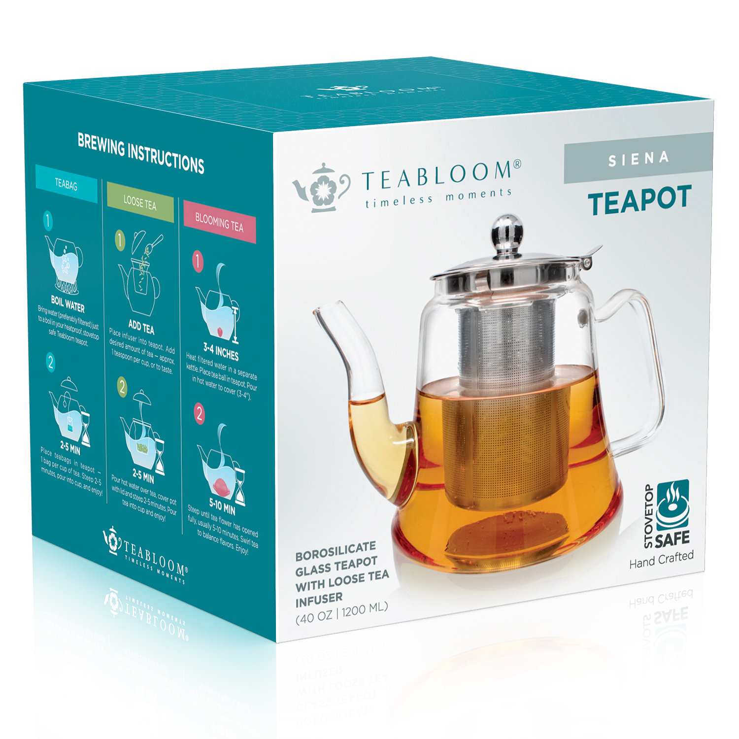 thumbnail 22  - Teabloom Siena Glass Teapot With Removable Infuser