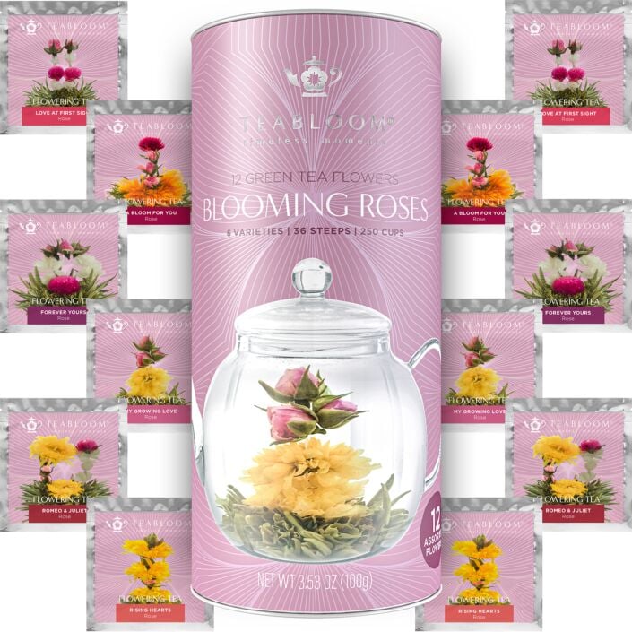 Blooming Roses Flowering Tea Canister