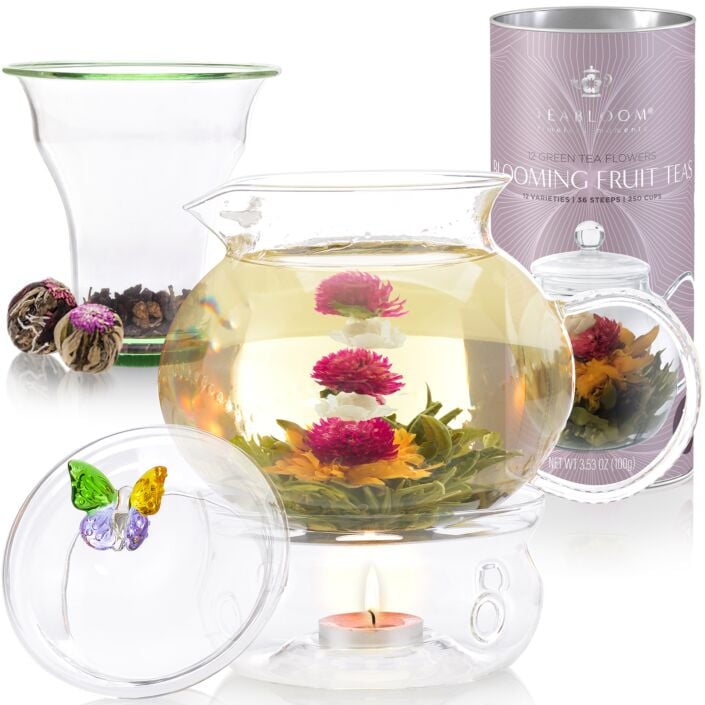 Wings of Love Blooming Tea Set with 12 Fruit Flowering Teas