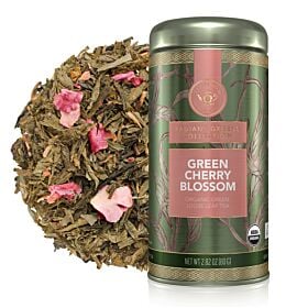 Green Cherry Blossom Loose Leaf Tea Canister