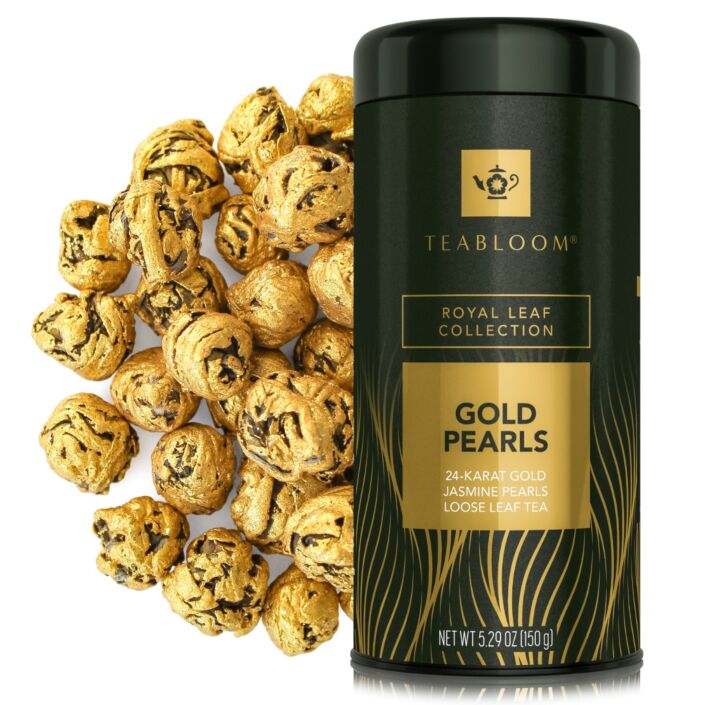 Gold Pearls Loose Leaf Tea Canister