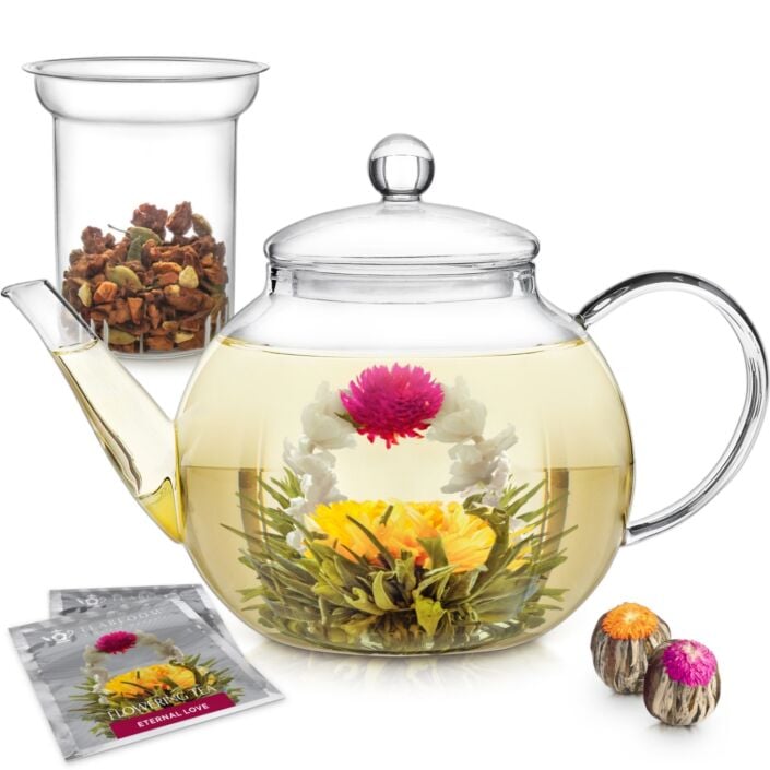 Celebration Modern Teapot & Loose Tea Glass Infuser