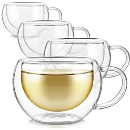 Teabloom Double Walled Cups (5 oz / 150 ml) – Set of 2 Insulated Glass Cups  for Tea, Coffee, Espress…See more Teabloom Double Walled Cups (5 oz / 150