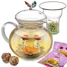 Wings of Love Glass Tea Infuser Teapot
