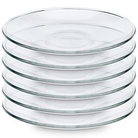 Clear Borosilicate Glass Saucers Set of Six