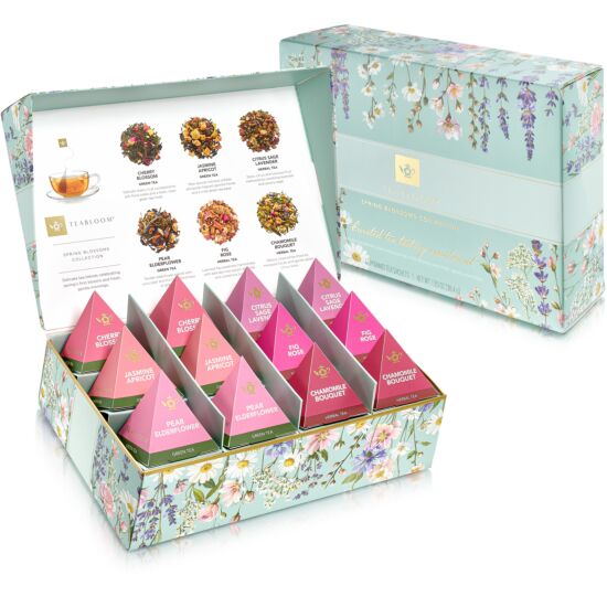 Spring Blossoms Gourmet Pyramid Teas Presentation Box
