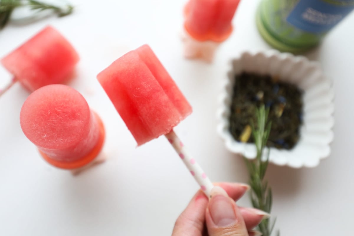 Watermelon Green Tea Popsicles